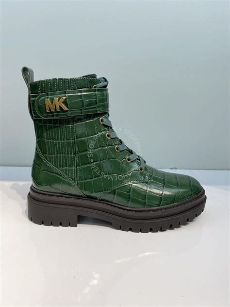 michael kors stark crocodile embossed leather combat boot|Stark Crocodile Embossed Leather Combat Boot .